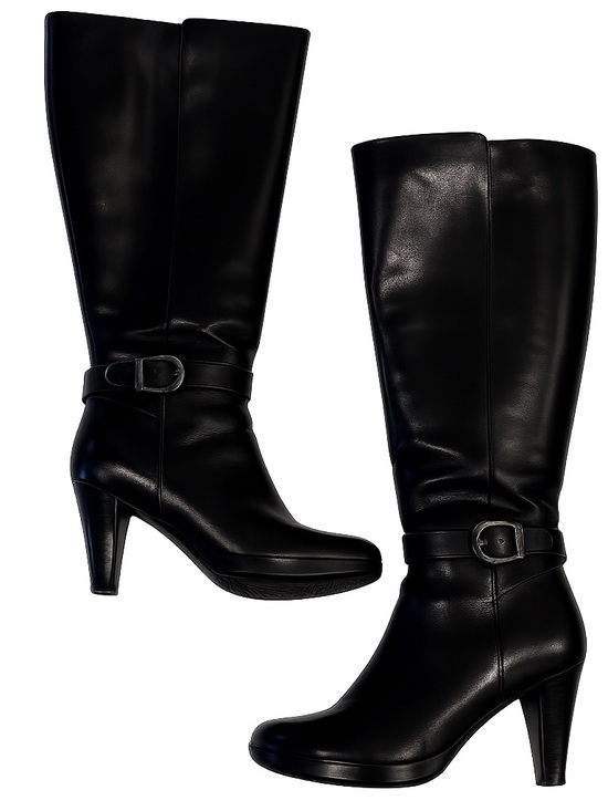 College for Naturaizer Shoes - Sleek Black Leather Heeled Boots